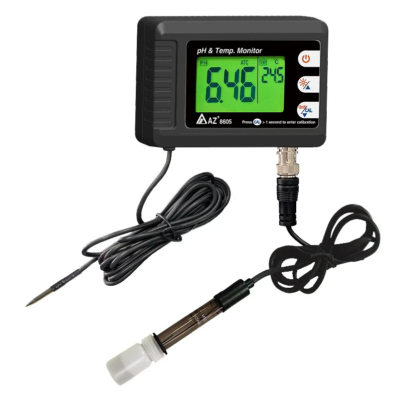 Digital Combo pH & Temperature Meter, Aquarium Thermometer pH Monitor with Automatic Calibration Function for Fish Tank Hydropon