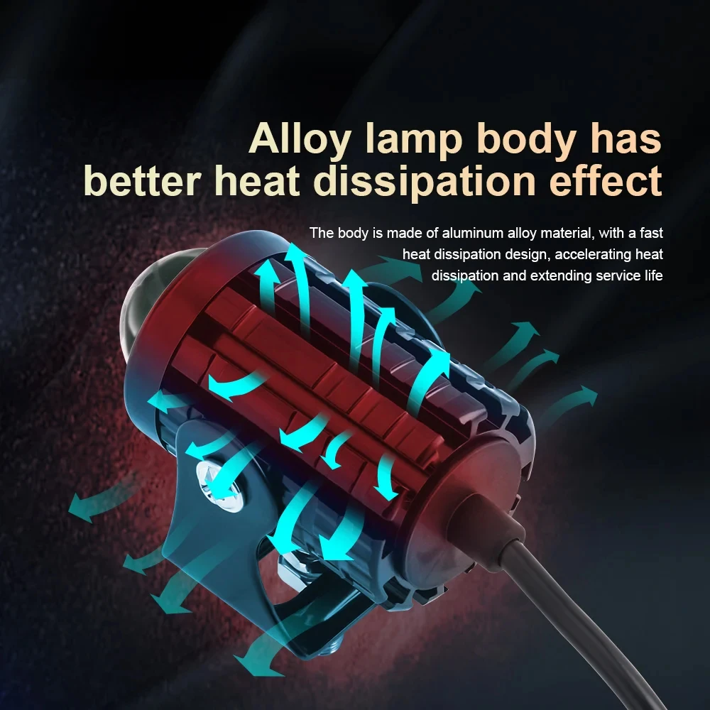 Motorcycle LED Headlight Dual Color Universal Spotlights Fog Light Mini Driving Light 24/12V For Truck Moto Trailer ATV Scooter