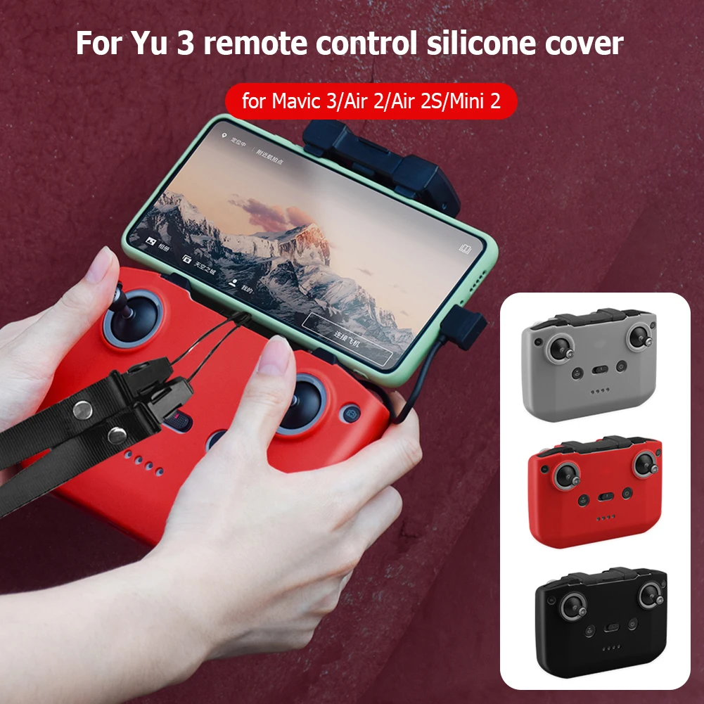 Silicone Cover Remote Controller Protective Case RC Controller Protective Cover for Mini 3 Pro/Mavic 3/Air 2/Air 2S/Mini 2 RC-N1