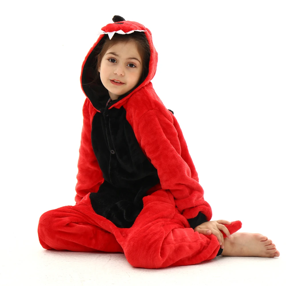 Dinosaur Kigurumi Pajamas Kids Winter Sleepwear Toddler Baby