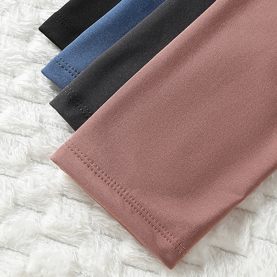 1/3/4-teiliges Set aus hoch taillierten Haifischhosen für Teenager und große Mädchen, ganzjährig einfarbig, lässige elastische Leggings, Yoga-Hose – Detail 8