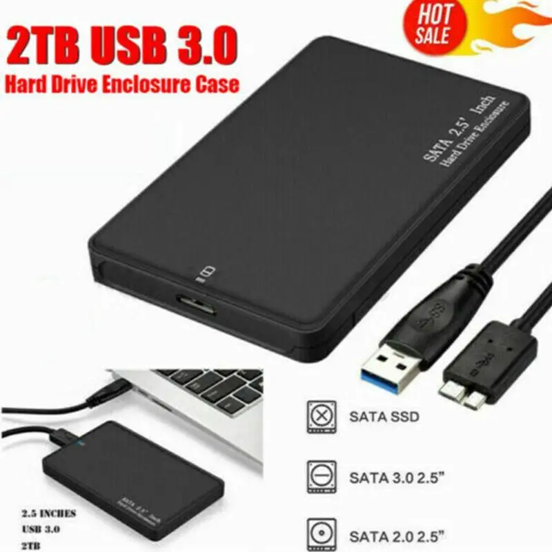Portable ABS USB 3.0 SATA Hard Drive Enclosure for 2.5 Inch HDD