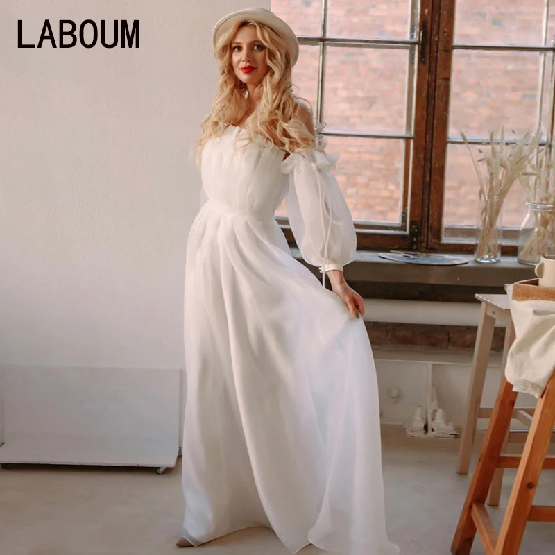 

LaBoum Wedding Dress 2023 Elegant Strapless Half Puffy Sleeves A-line Bridal Gowns vestido de noiva brautkleider robe de mariée