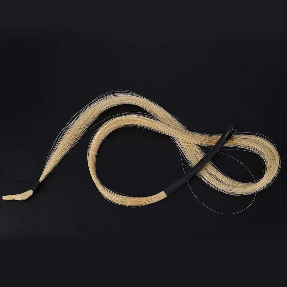 2Pcs Erhu Bow Hairs 79cm Horsetail Hair String Parts for Violin Viola Cello Instruments