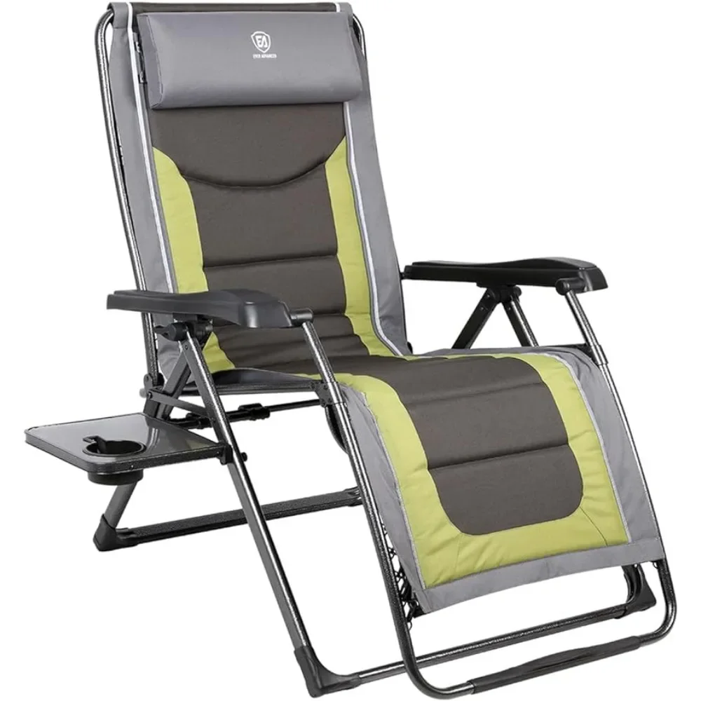 

Oversize XL Zero Gravity Recliner Padded Patio Lounger Chair With Adjustable Headrest Support 350lbs (Olive Green)Freight Free