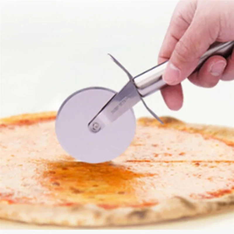 Pizza Cutter Stainless Steel Pizza Knife Cake Bread Pies Round Knife Pastry Pasta Dough Kitchen Baking Tools