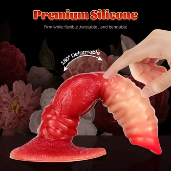 2022 NEW Animal Dog Dildos with Suction Cup Big Dick Wolf Huge Knot Dildo Soft Liquid Silicone Female Anal Plug Intimate Sex Toy 4