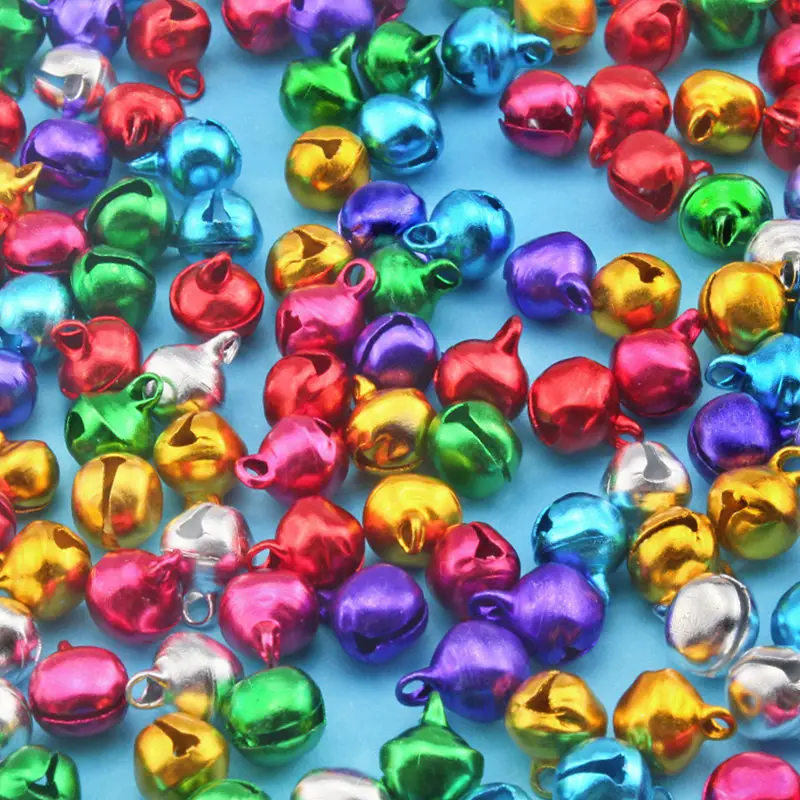 50-300PCS Handmade Crafts Xmas New Year Ornament Gift Mix Colors Loose Beads Small Jingle Bells Christmas Decoration Accessories