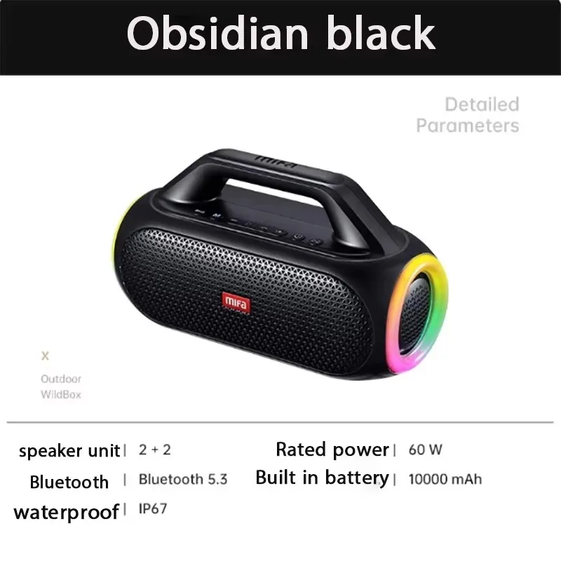 AOSIBAO 60W Bluetooth Subwoofer IP67 Waterproof Outdoor Speaker 10000mAh Portable Speakers Wireless Camping 120 Decibel Volume 6