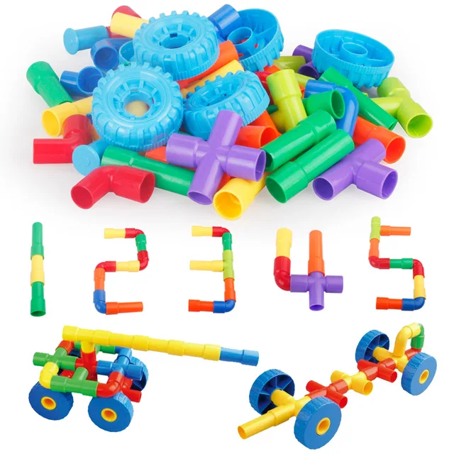 58Pcs Puzzle Wheel bambini educativi tubo di plastica tubo dell'acqua  tubazione costruzione di edifici giocattoli assemblaggio Set di incastro -  AliExpress