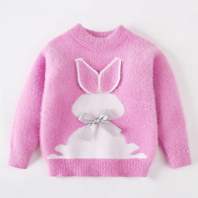 

Girls Sweater Autumn and Winter Sweet Girl Knitted Sweater Cute Little Rabbit Sweater Winter Clothes for Girls Kawaii Sweater
