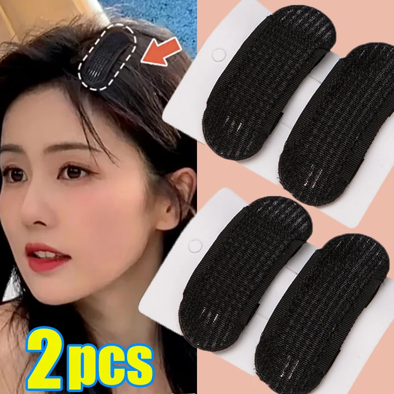 2Pcs Puff Hair Head Cushion Invisibile Fluffy Hair Pad Sponge Clip Bun Bump It Up Volume Hair Base Per Le Donne Girl Hair Accessory