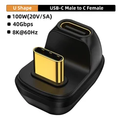 Premium USB4.0 40Gbps 90 - Degree USB - C Adapter - 100W Fast Charging Converter with 8K Video Support (CM - CG XU)