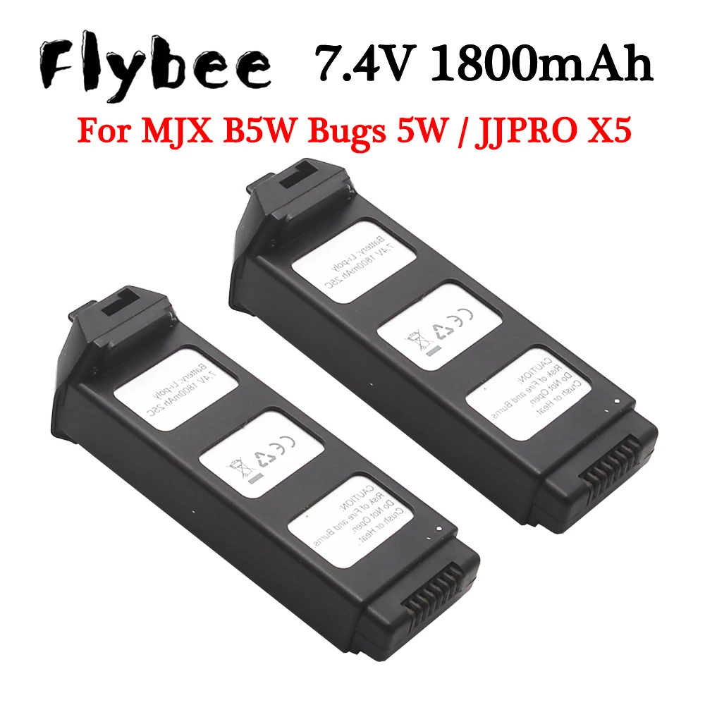 

7.4V LiPo Battery For MJX R/C Bugs 5W B5W RC Quadcopter Spare Parts 7.4v 1800mAH 25C Drone Battery For JJRC X5 Pro