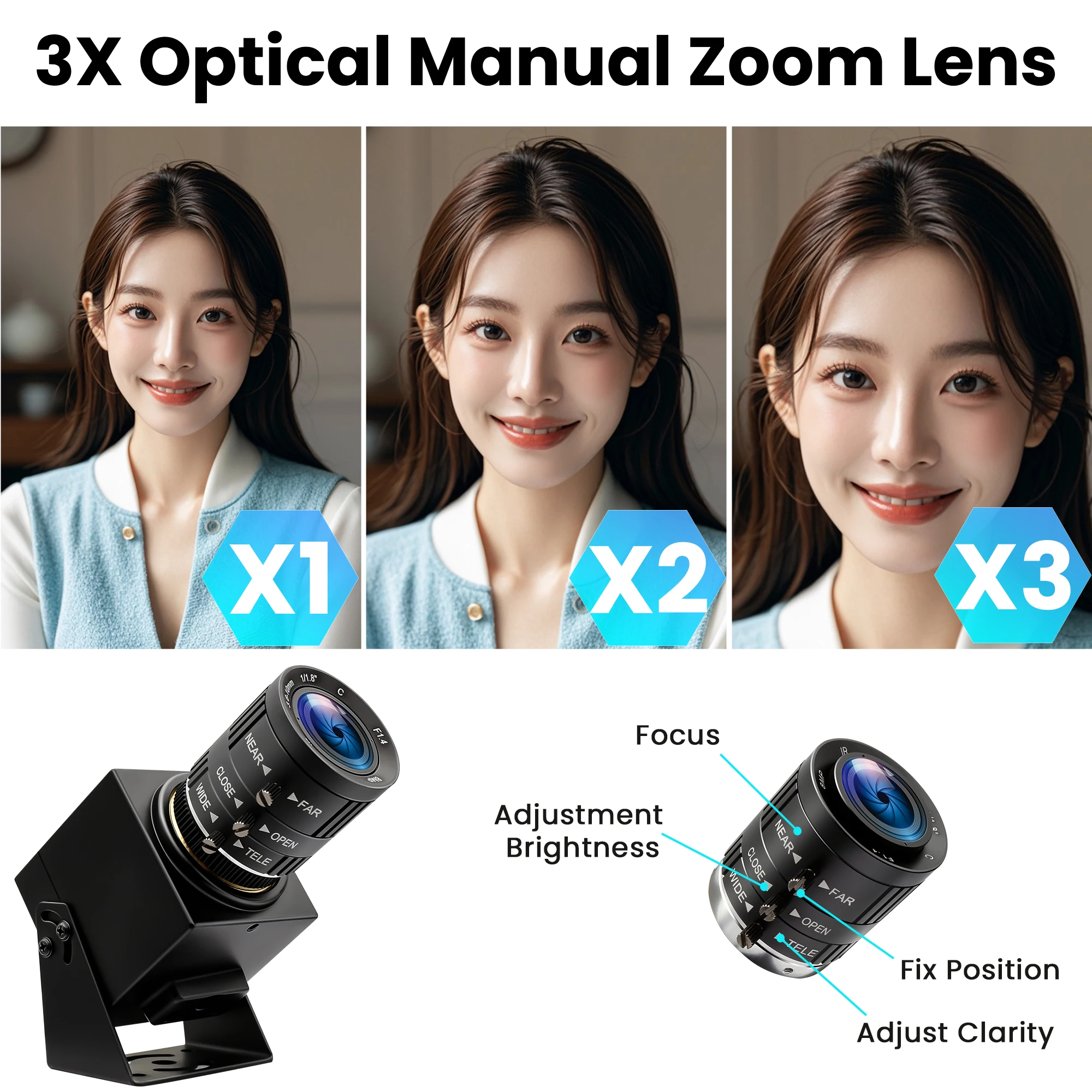 ELP  ī޶ ̴ ķ,  , 3.6-10mm    , 11.6MP, 1080P, 120fps, 4K, 30fps