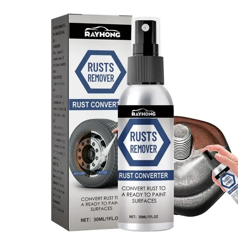 30ML Multi Purpose Rust Remover Spray paint rust remover rust remover spray metal rust remover rust remover converter Metal Surface Chrome Paintar Auto Rust Stain Remover Car Detailing Removal for Metal