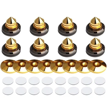 Set di 8 Punte Dorate per Altoparlanti, Supporti per CD, Subwoofer, Amplificatore, Piedini Isolanti per Giradischi