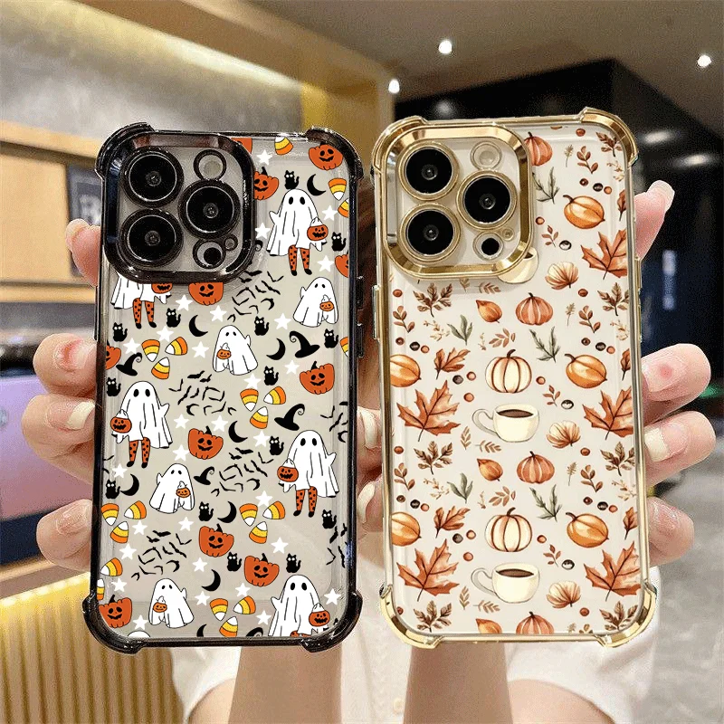 Adorable Cartoon Halloween Ghost Pumpkin Protective Phone Case