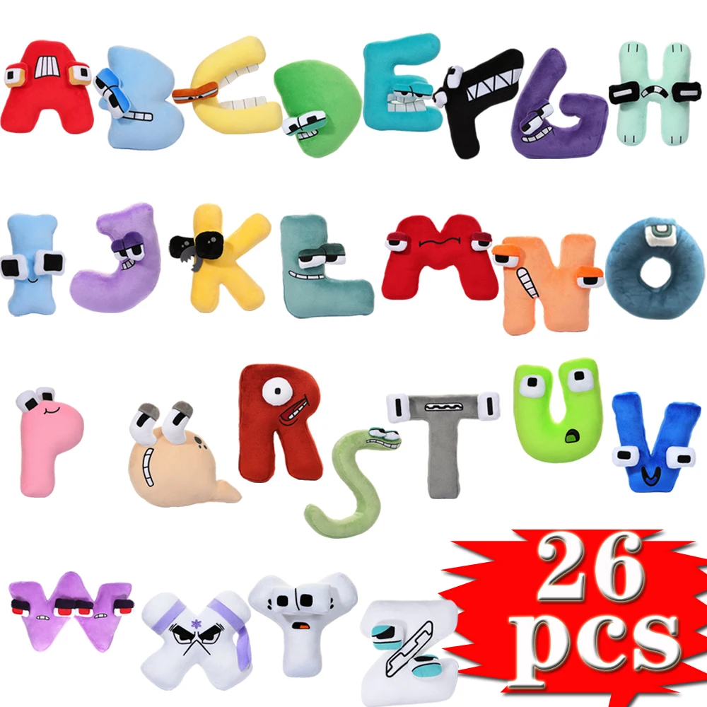 20cm Colorful Alphabet Lore English Letters and Numbers Set Plush