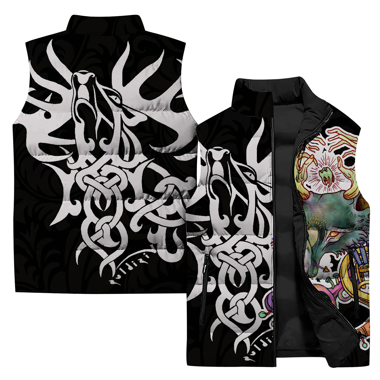 Chaleco calefaccionado para hombre, chaleco de tigre, chaleco cálido para hombre, chaleco de viento frío con diseño de león, chaquetas de invierno duraderas y frescas para hombre