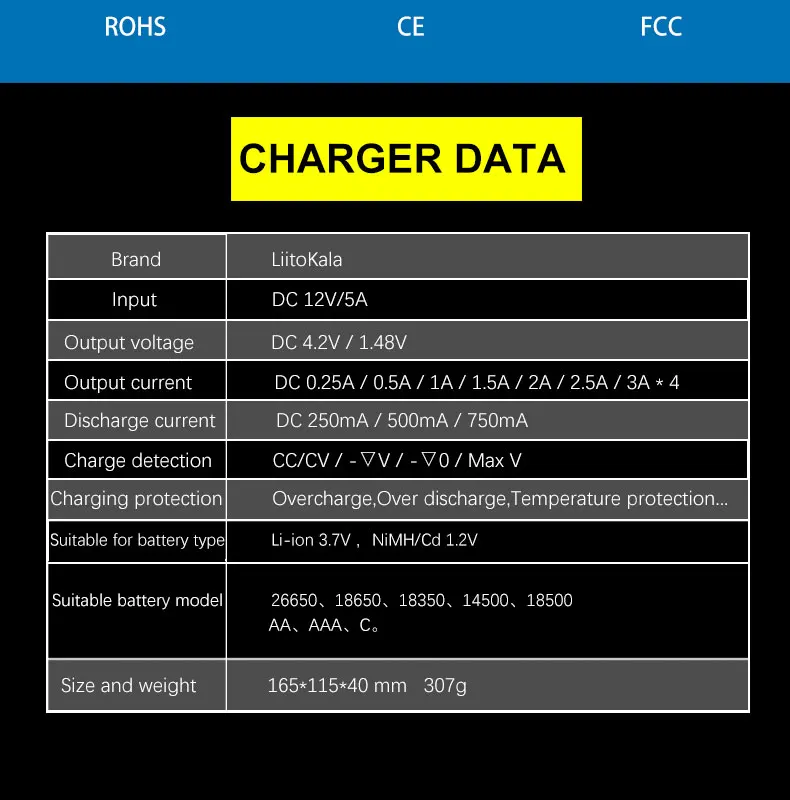 Liitokala Lii-500 PD4 Lii-600 Rechargeable Battery Charger,3.7V 18650 18350 18500 20700 26650 1.2V NiMH Li-iom AA Charger