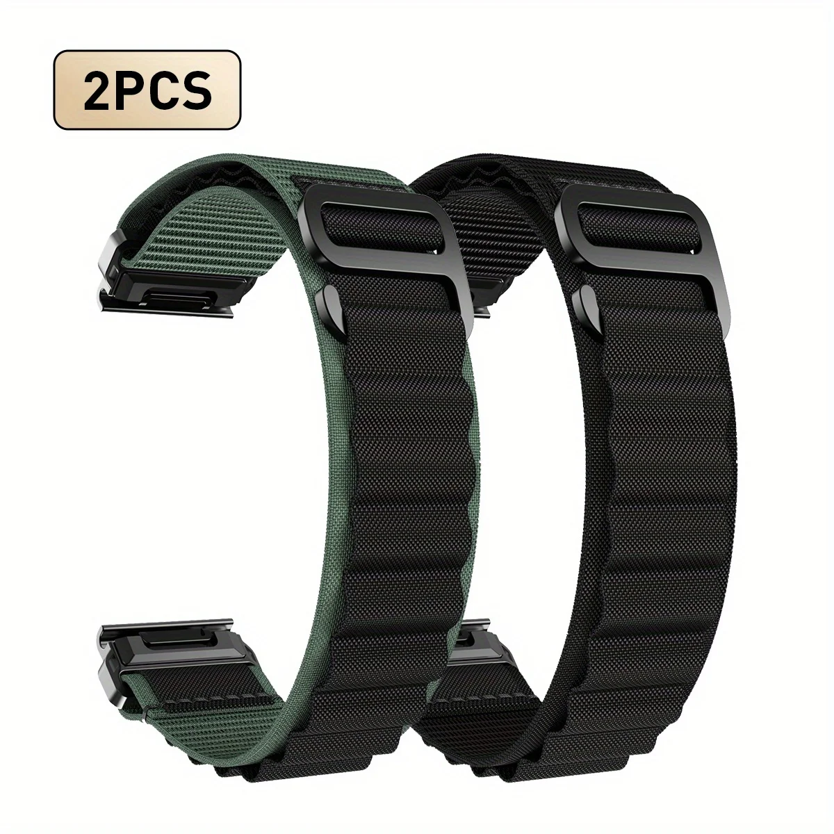 Unisex Quick Release Wave Nylon Watch Band - 2PC Set (20/22/26mm)