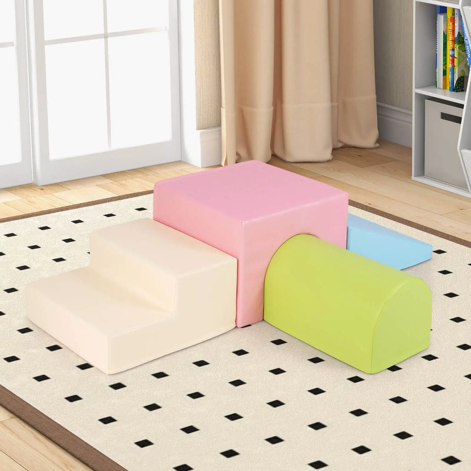 Kids Climb and Crawl Activity Playset Blocks w/ Waterproof PU Cover EPE Foam 4