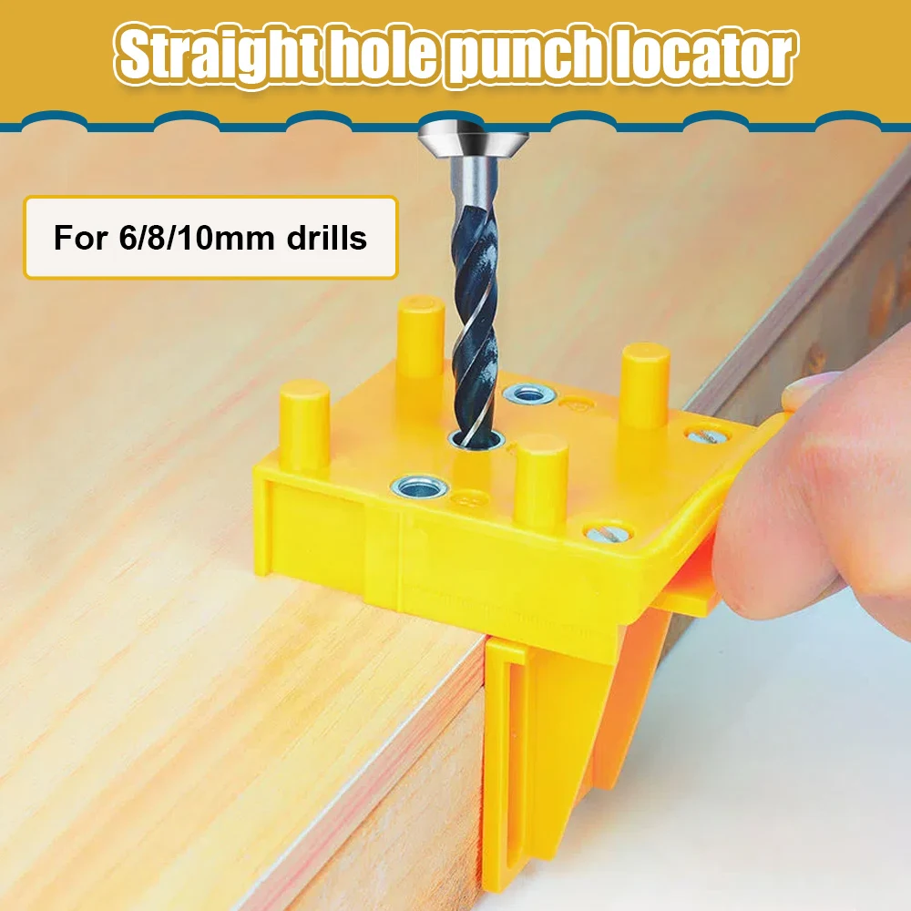 Quick Wood Doweling Jig ABS Plastic Handheld Pocket Hole Jig System 6/8/10mm Drill Bit Hole Puncher For Carpentry Dowel Joints