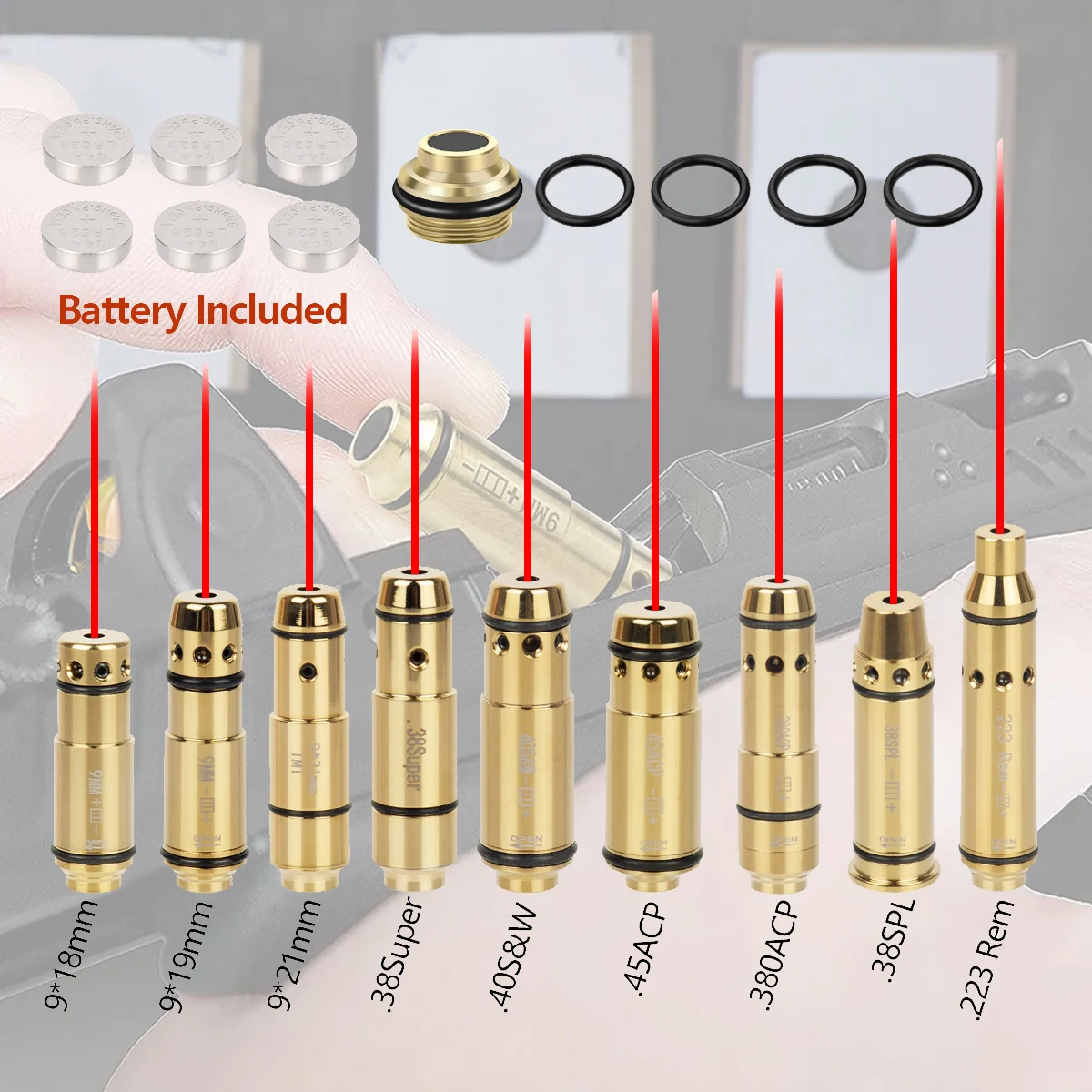 Tactical 9x19mm .380ACP .40S&W .223Rem Laser Training Bullet For G43 G17 Taurus G2C Dry Fire Red Dot Laser Trainer Cartridge