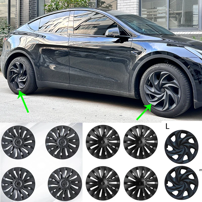 

Чехлы для колесных дисков Tesla Model Y, 19-дюймовые аксессуары, матовые черные колпачки для ступиц колеса, полное покрытие обода