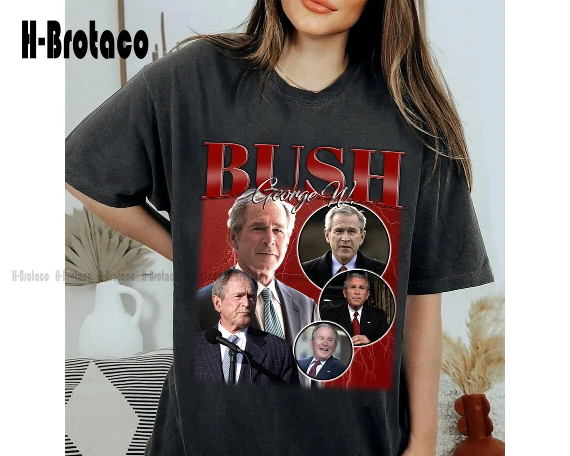 George W Bush Shirt, George W Bush Tee Vintage, George W Bush Unisex, T-Shirt Alla Moda Per Coppie