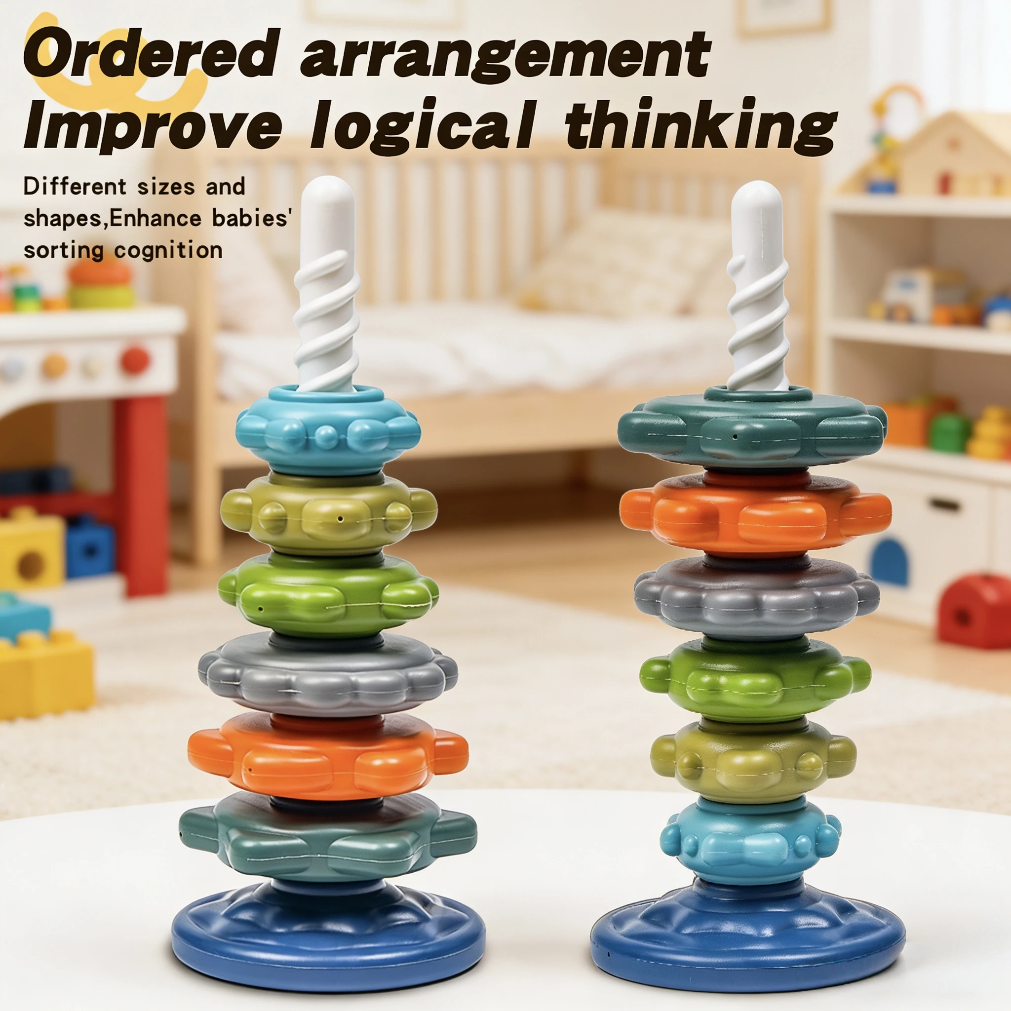 Rainbow Rotating Tower: Educational Color Recognition Toy