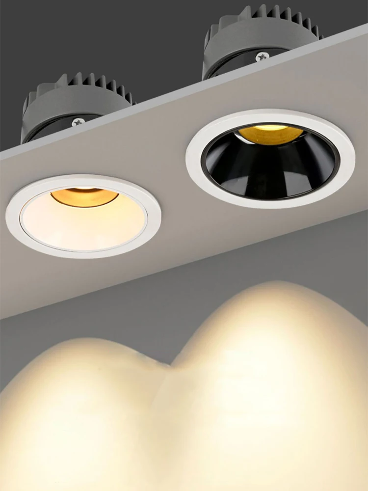 Recessed Anti-Glare LED Downlight 7W 10W 12W Dimmable AC85-265V Ceiling Lamp Spot Light Home Living Room Bedroom Lighting 5