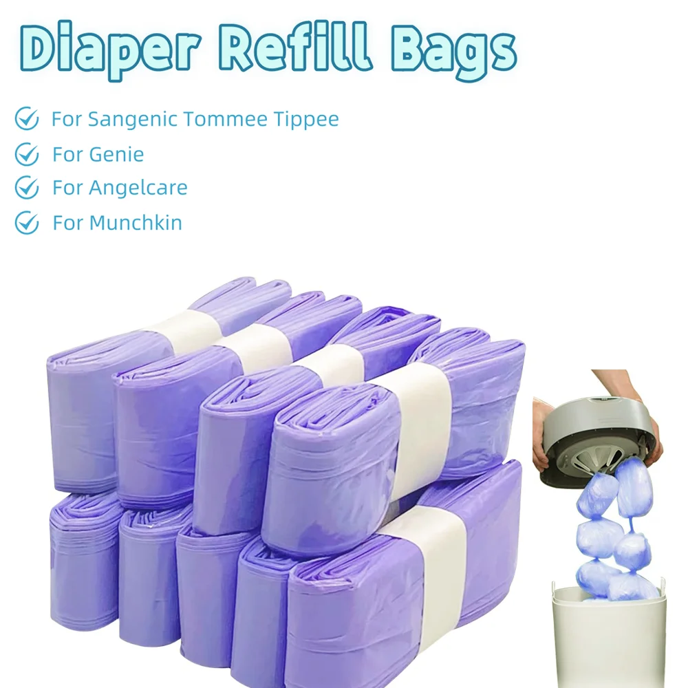 Refill Bags for Tommee Tippee Diaper Pail Refills for Genie Angelcare Unsented Nappy Pails Munchki Diaper Pail Refills