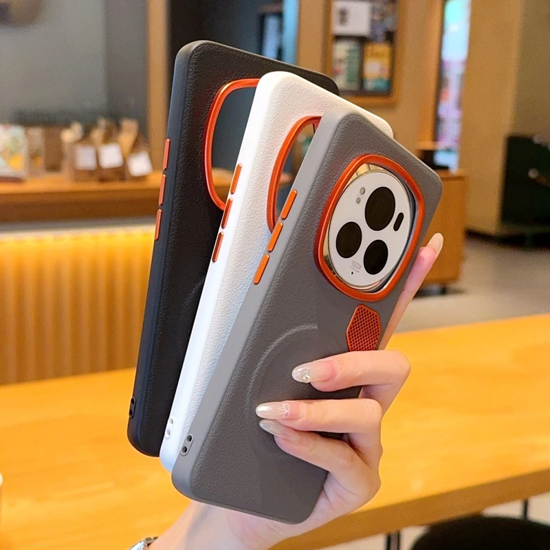 Enhanced Magnetic PU Leather & PC Heat Dissipation Case with Metal Camera Lens Protector