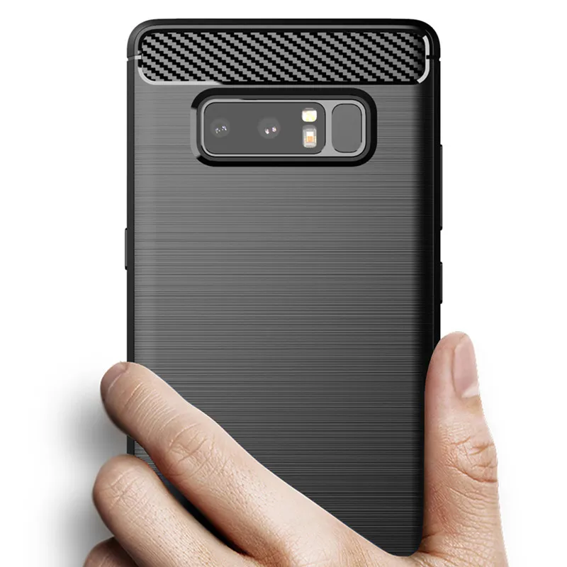 Carbon Fiber Shockproof Case For Samsung Galaxy Note 8 Silicone Case for galaxy note8 Bumper Back Cover Coque Fundas — view 2