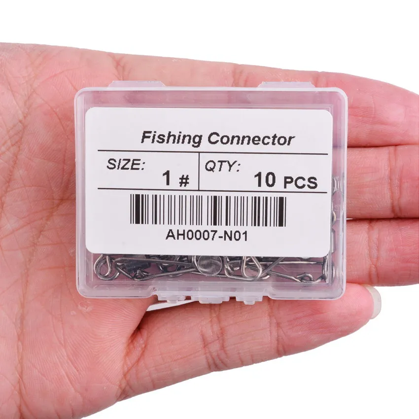 10pcs/box Stainless Steel Fishing Connector Swivels Fishhook Lure Accessories 4