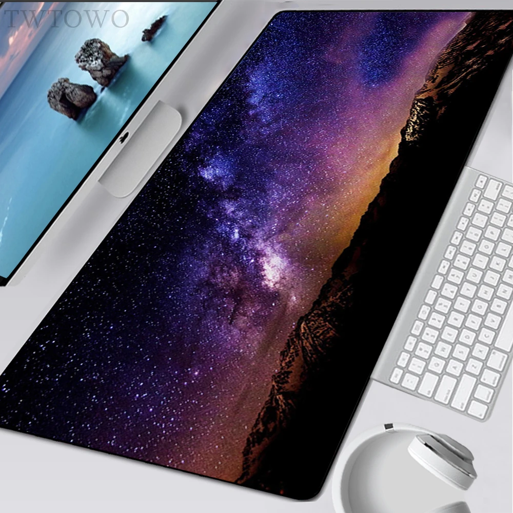Night Starry Sky Space Galaxy Mouse Pad Gamer Large XXL Computer Desk Mats Natural Rubber Anti-slip Carpet Mice |