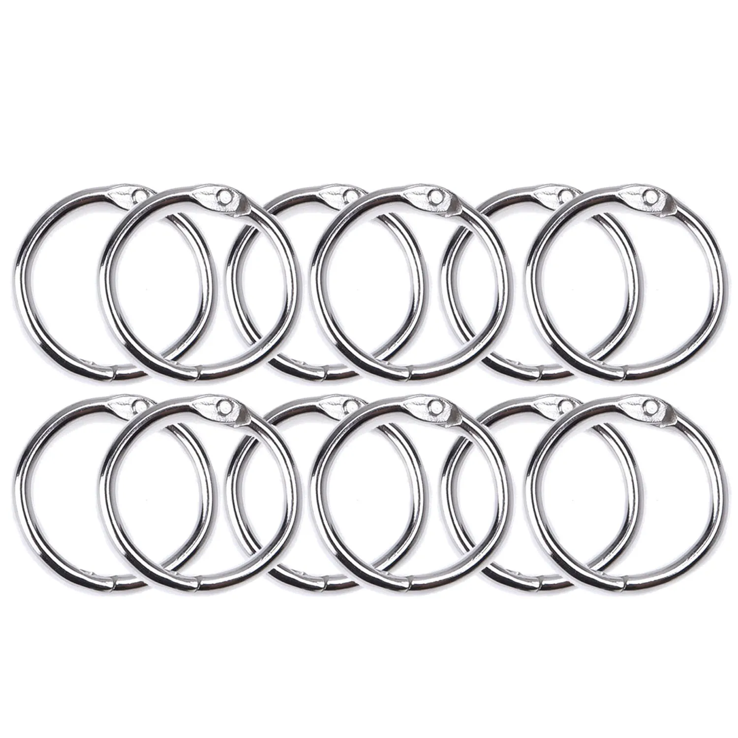 100 PCS 25mm Inner Diameter Metal Loose Leaf Ring Binder Ring Clip Album Scrapbook Craft Photo Split Rings Tool