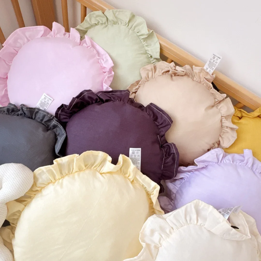 Nordic Style Cotton Solid Color Baby Pillow Newborn Items Children Kids Sleep Neck Pillows Baby Bedding Pillow Bed Stuff 3