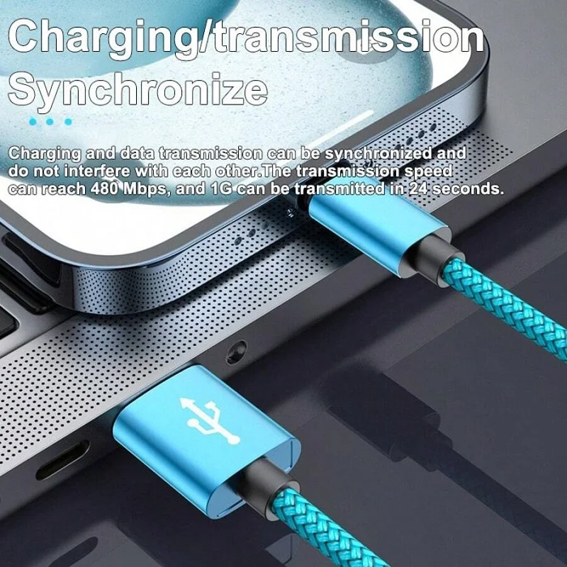 1개 3개 5개 10개 나일론 데이터 케이블 고속 충전기 USB A to 타입 C 충전 케이블 화웨이 삼성 안드로이드 폰용 타입C 충전