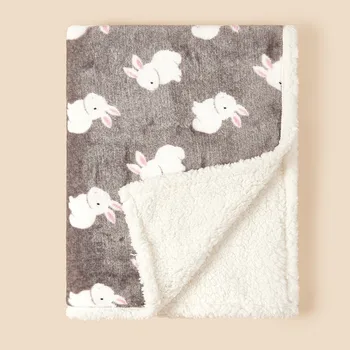 Nuova Coperta per Neonati Autunno Inverno in Flanella e Pile d'Agnello, Fascia Avvolgente per Neonati, Coperta Ispessita per Passeggino