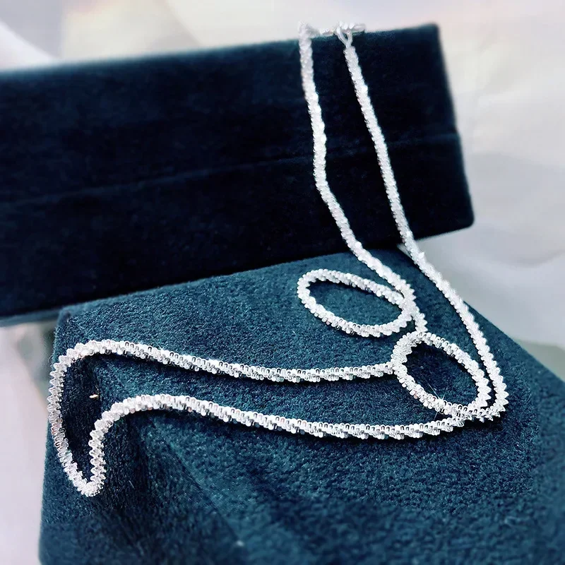 

New S925 silver sparkling sparkling clavicle chain element chain bare chain light luxury necklace