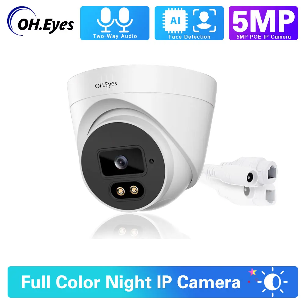 

OH.eyes Face Detection POE Camera 5MP Home Security CCTV Camera Ultra HD 40M IR H.265 P2P Security Dome IPC camera XMEYE
