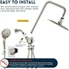 Dual Shower Head Combo, Brushed Nickel 8'' High Pressure Rain/Rainfall Shower Head,5 Settings Adjustable Handheld Showers 6