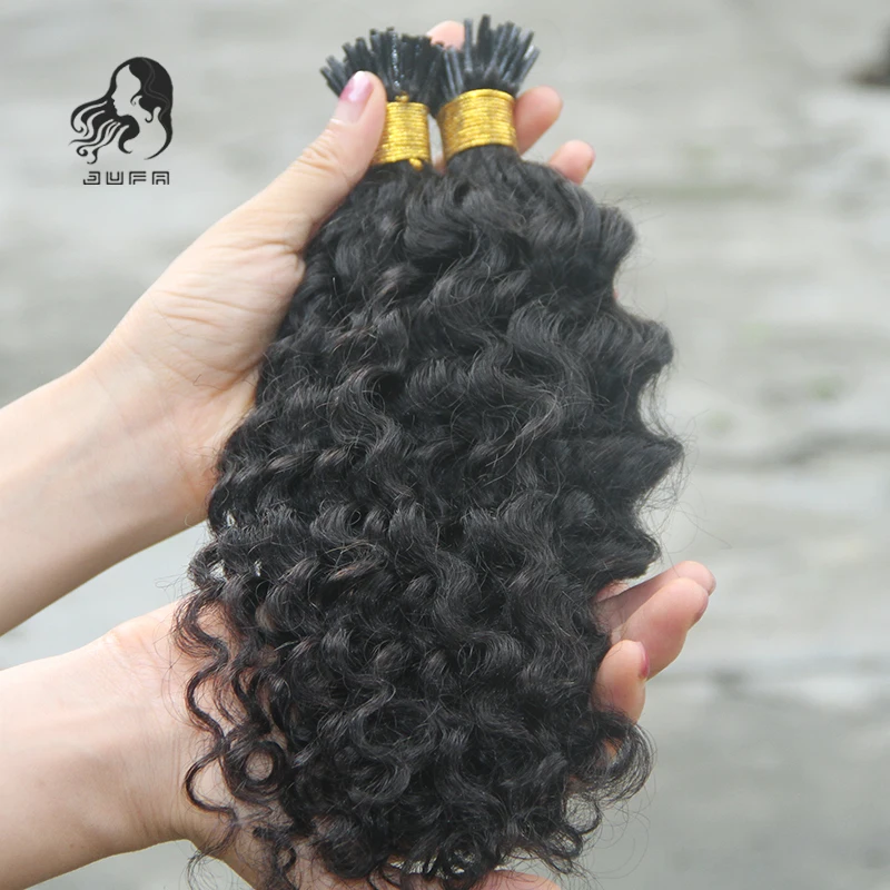 Hot SellI Tip Hair Extensions Original Natural Hair For Capsule Extension 18-30inch Multicolor Real Human Fusion Curly Wave
