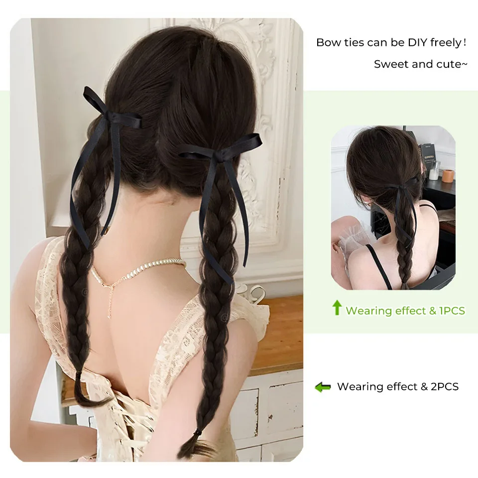 Synthetic Braided Ponytail Wig Extension Straight Smooth
