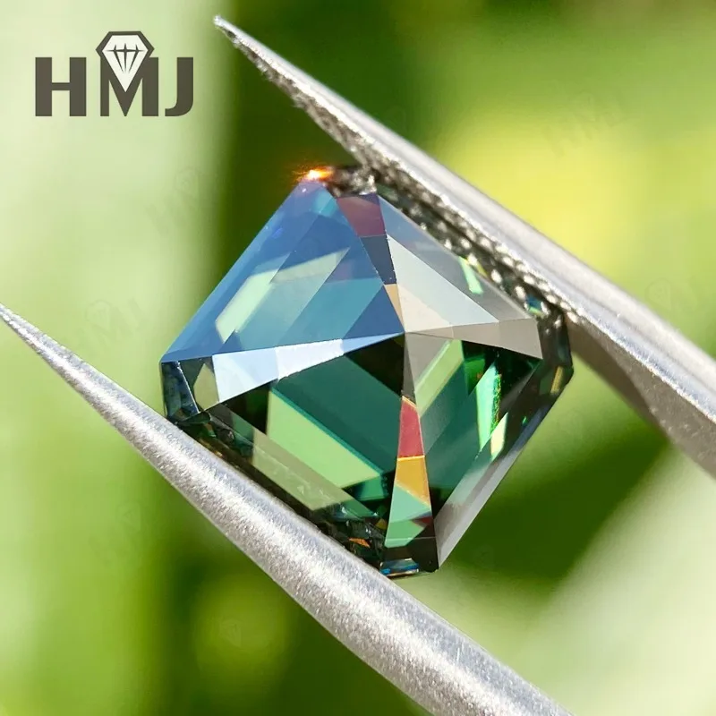 Mit GRA 0,5-10CT Loser Edelstein Asscher-Schliff Moissanit VVS1 D-Farbe/Grün/Leuchtend Blau/Champagner für DIY-Schmuckherstellung – Detail 24