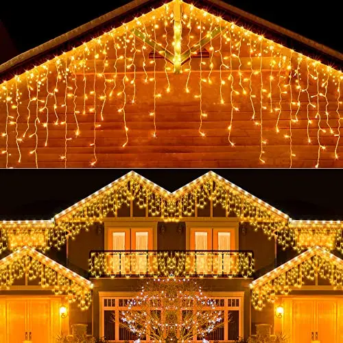 thumbnail image 1 of Guirnalda de luces navideñas para exteriores, guirnalda de luces LED con forma de carámbano de 4 m y 20 m, para decoración de Año Nuevo, 1 of 5