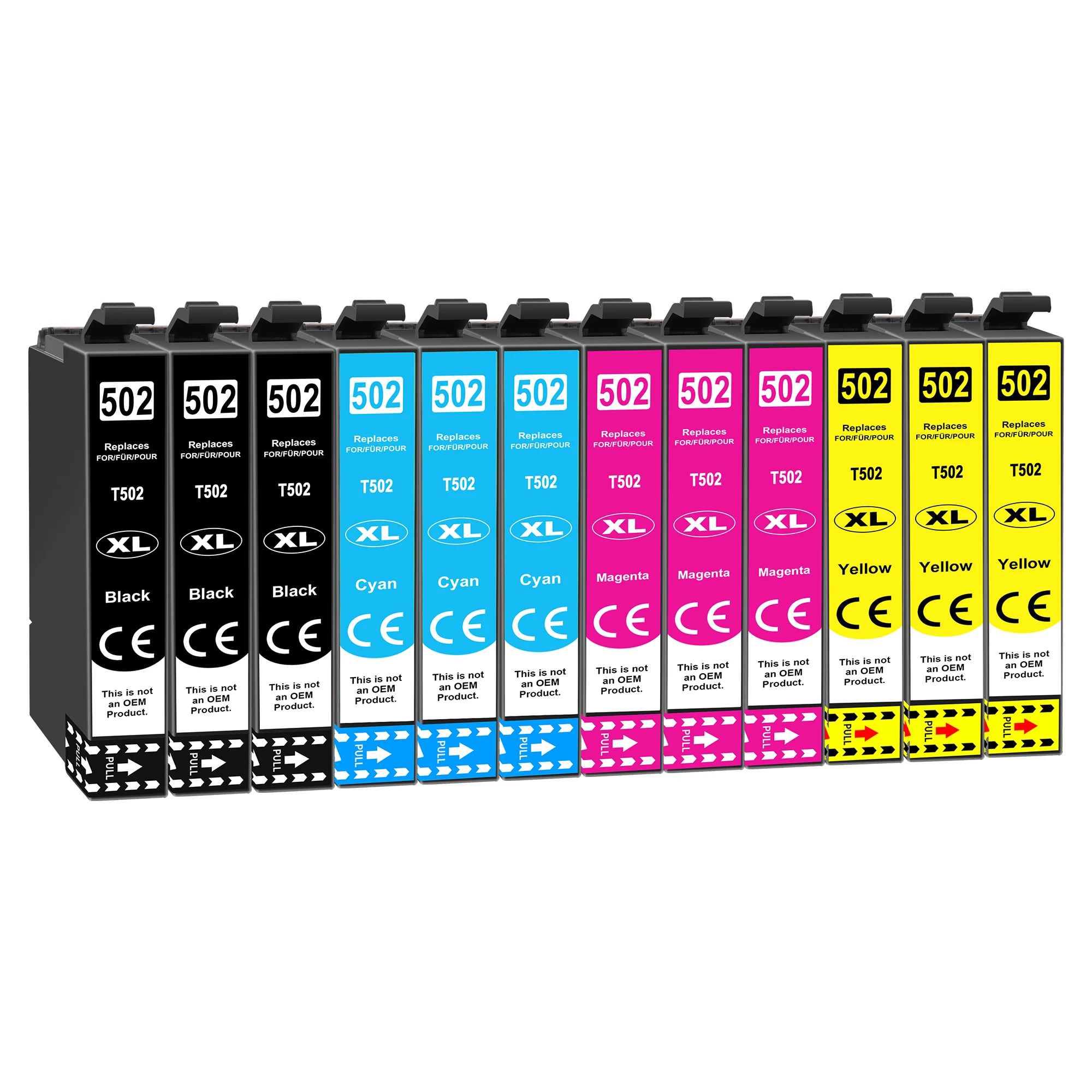 Jhaan 502XL Printer Cartridges Compatible with Epson Expression Home XP-5105 XP-5155 XP-5150 Workforce WF-2860(Pack of 12)